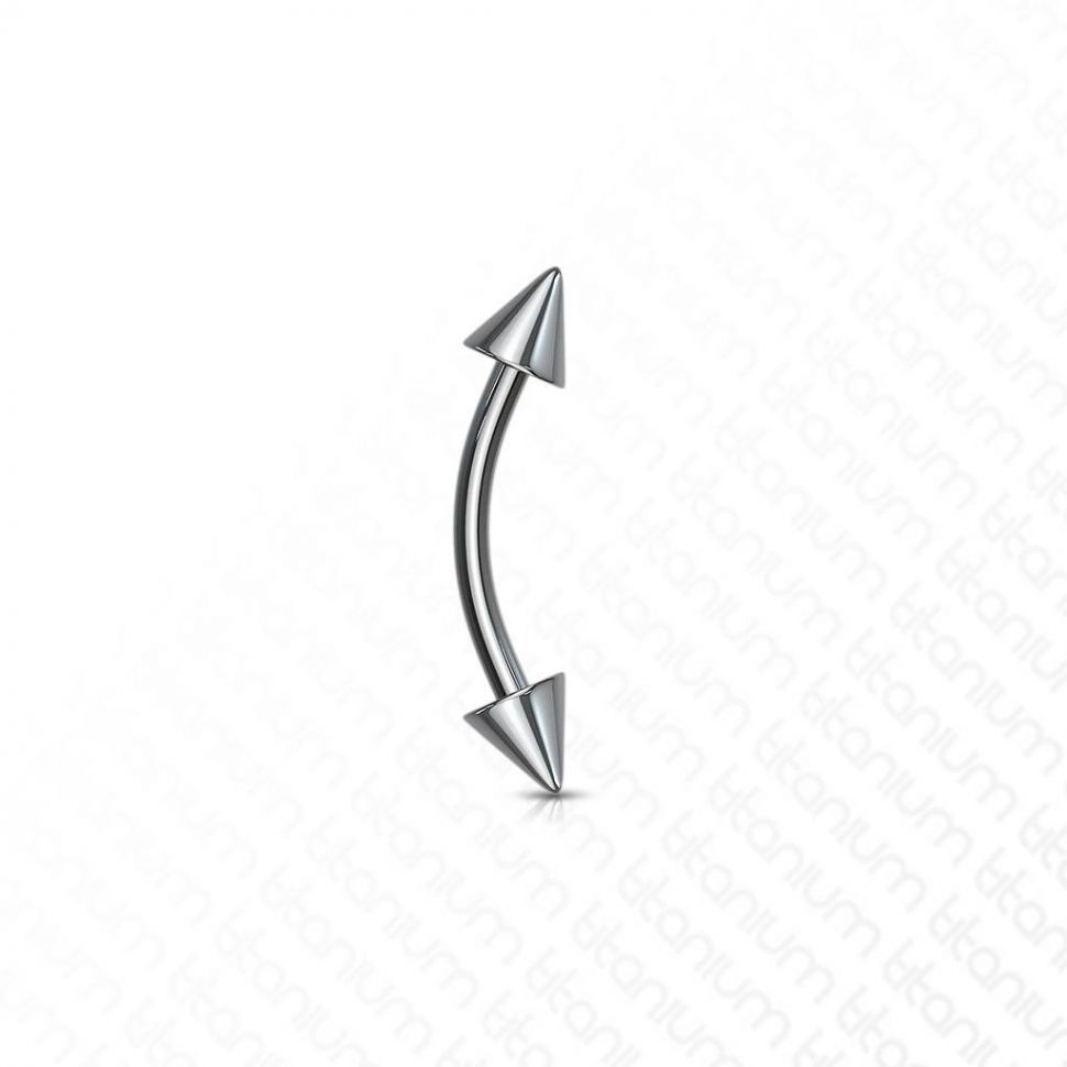

Титановая серьга с шипами для пирсинга брови PiercedFish T23C02 (8 мм, 1.6 мм)