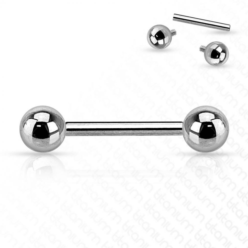 

Штанга из титана с внутренней резьбой PiercedFish TIB для пирсинга уха, индастриал, в язык, для сосков, брови (38 мм, 1.6 мм, 5 мм)