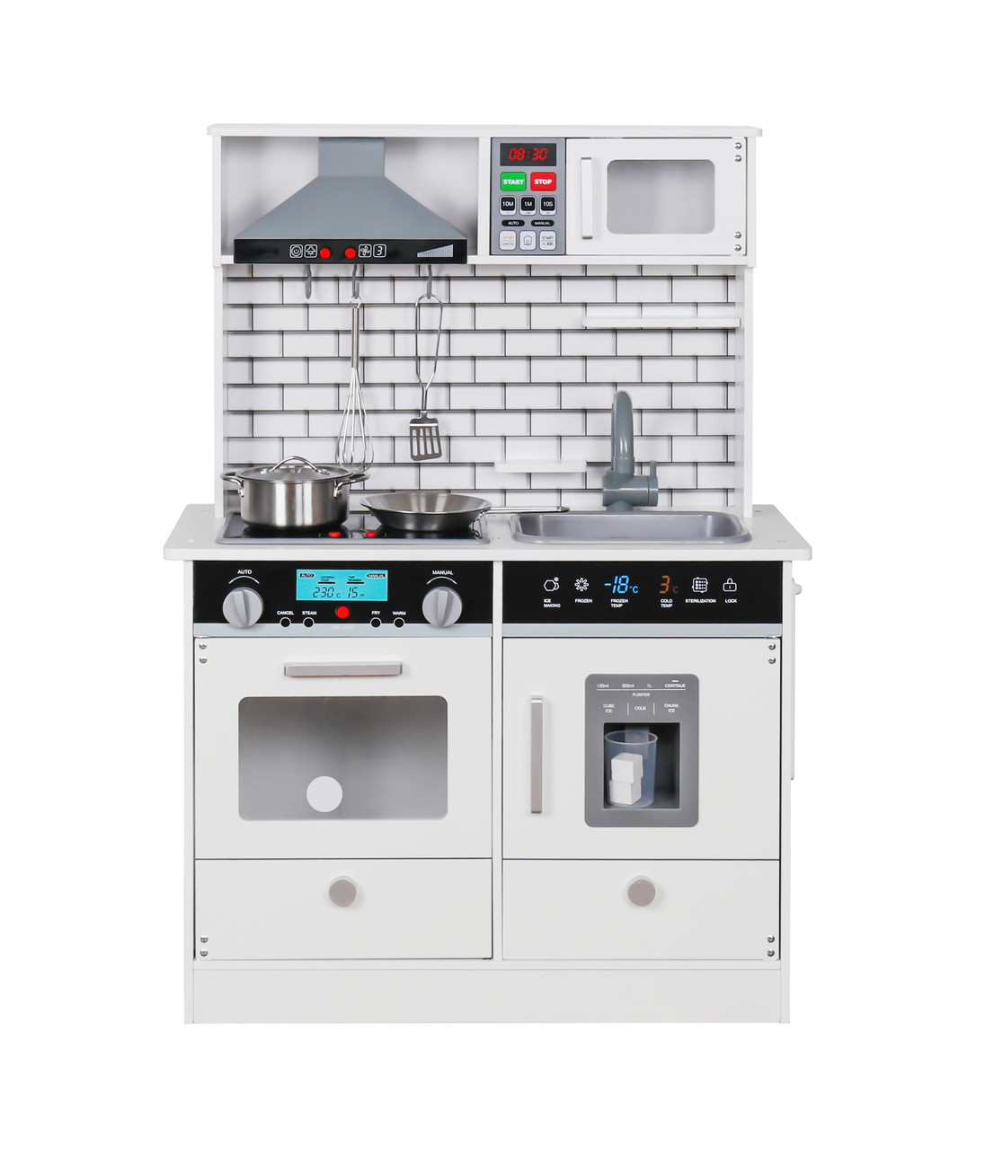 

Игровой набор детская кухня AVKO Аурика Белый деревянная со звуковыми и световыми эффектами + посуда и аксессуары