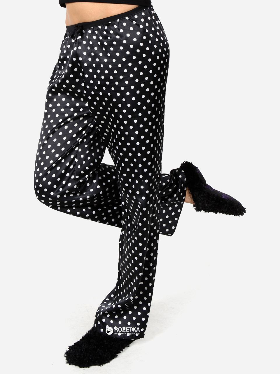 Акция на Піжамні штани жіночі Miorre 001-018300 ML Чорні з білим от Rozetka
