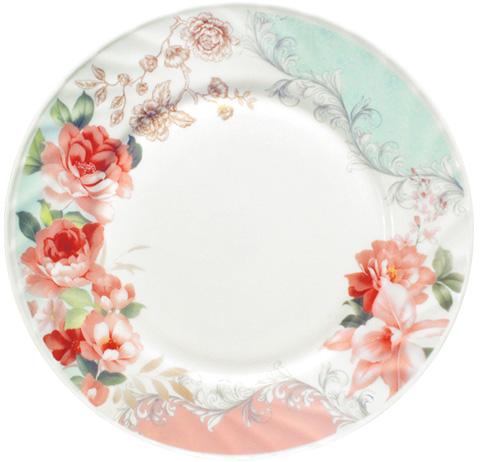 

Набор 6 обеденных тарелок "Версаль Розы" Ø23см, стеклокерамика