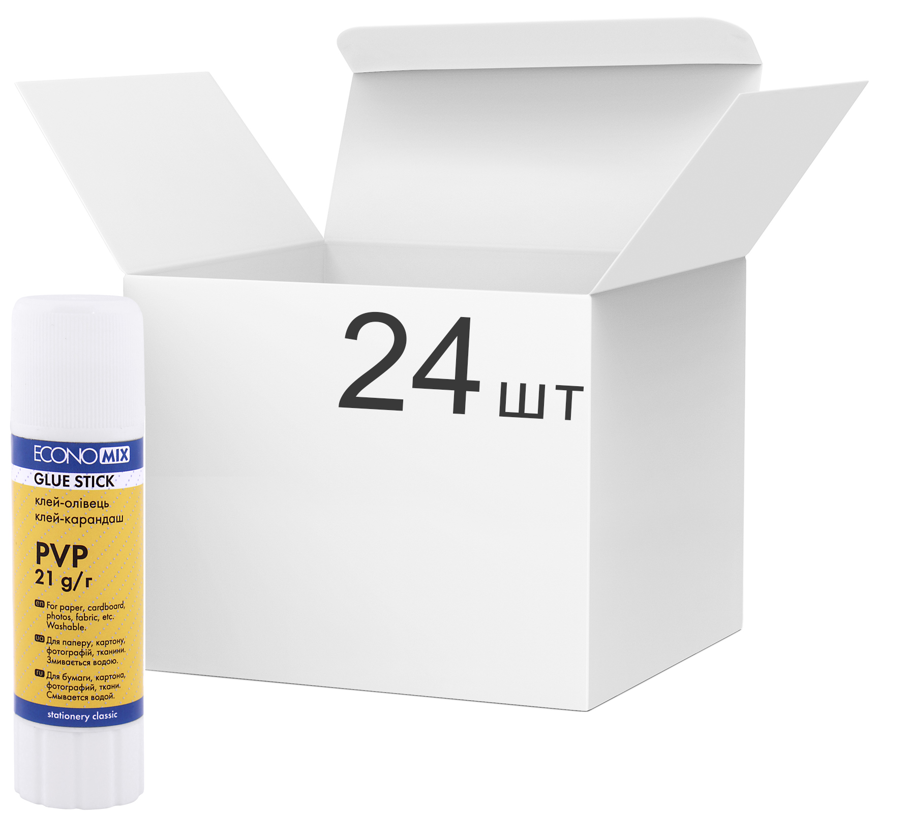 

Набор клея-карандаш Economix Сухой Прозрачный 21 г 24 шт (E41220)