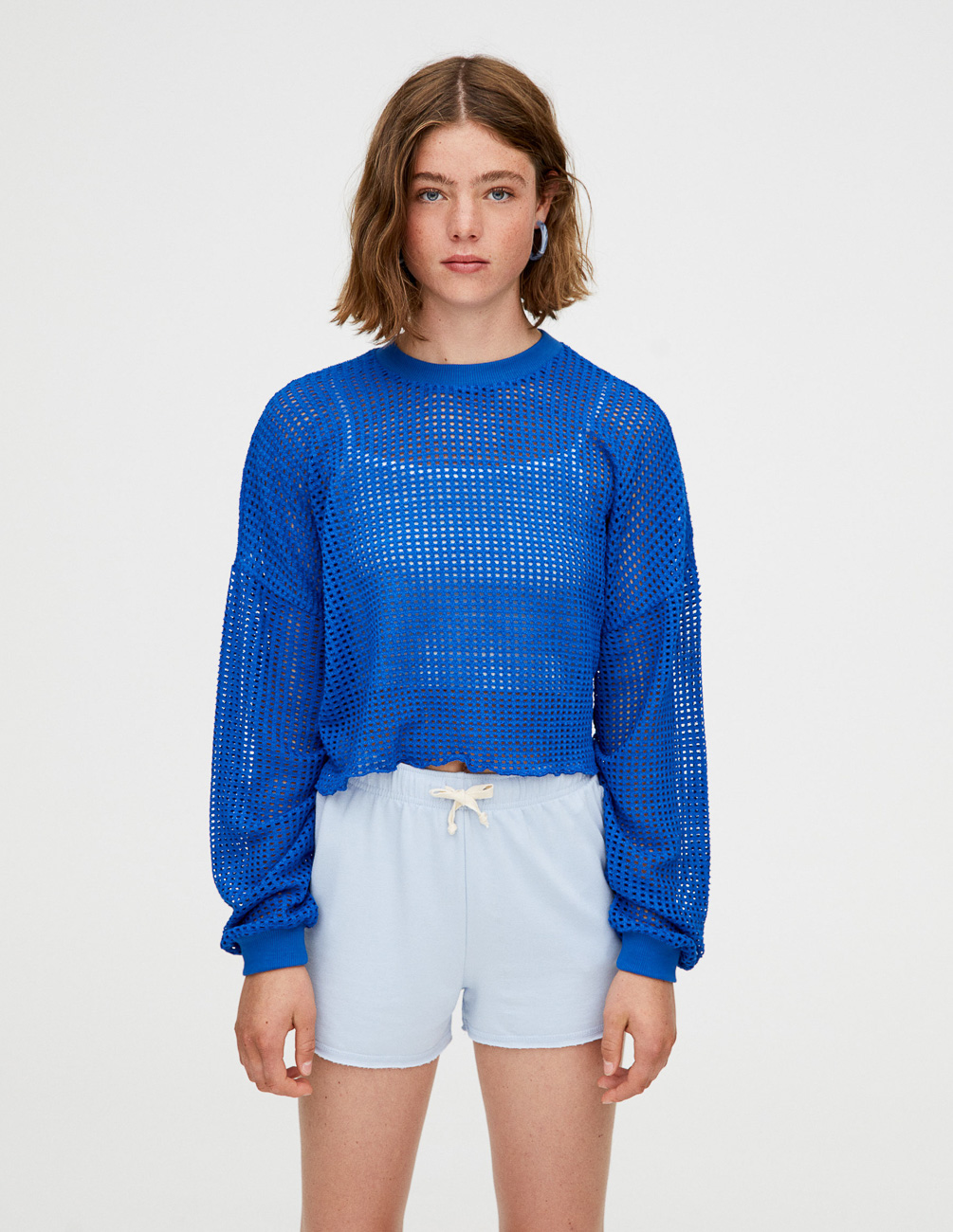 

Свитшот PULL & BEAR Ж1076186 (9596/340/400) цвет синий XS
