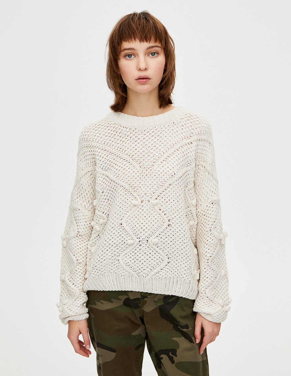 

Свитер PULL & BEAR Ж1076066 (5558/308/712) цвет бежевый M