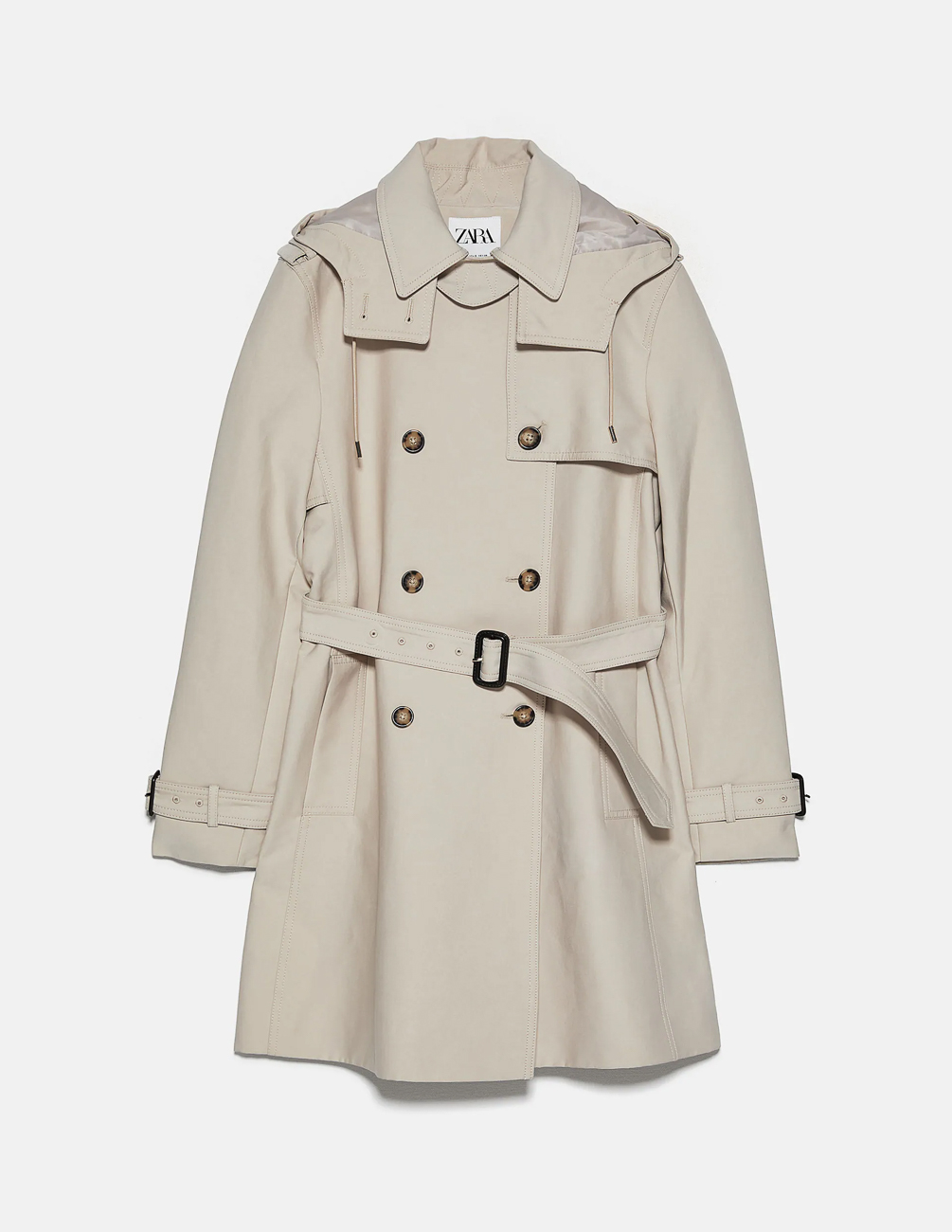

Плащ Zara Ж1074571 (0518/062/711) цвет бежевый XS