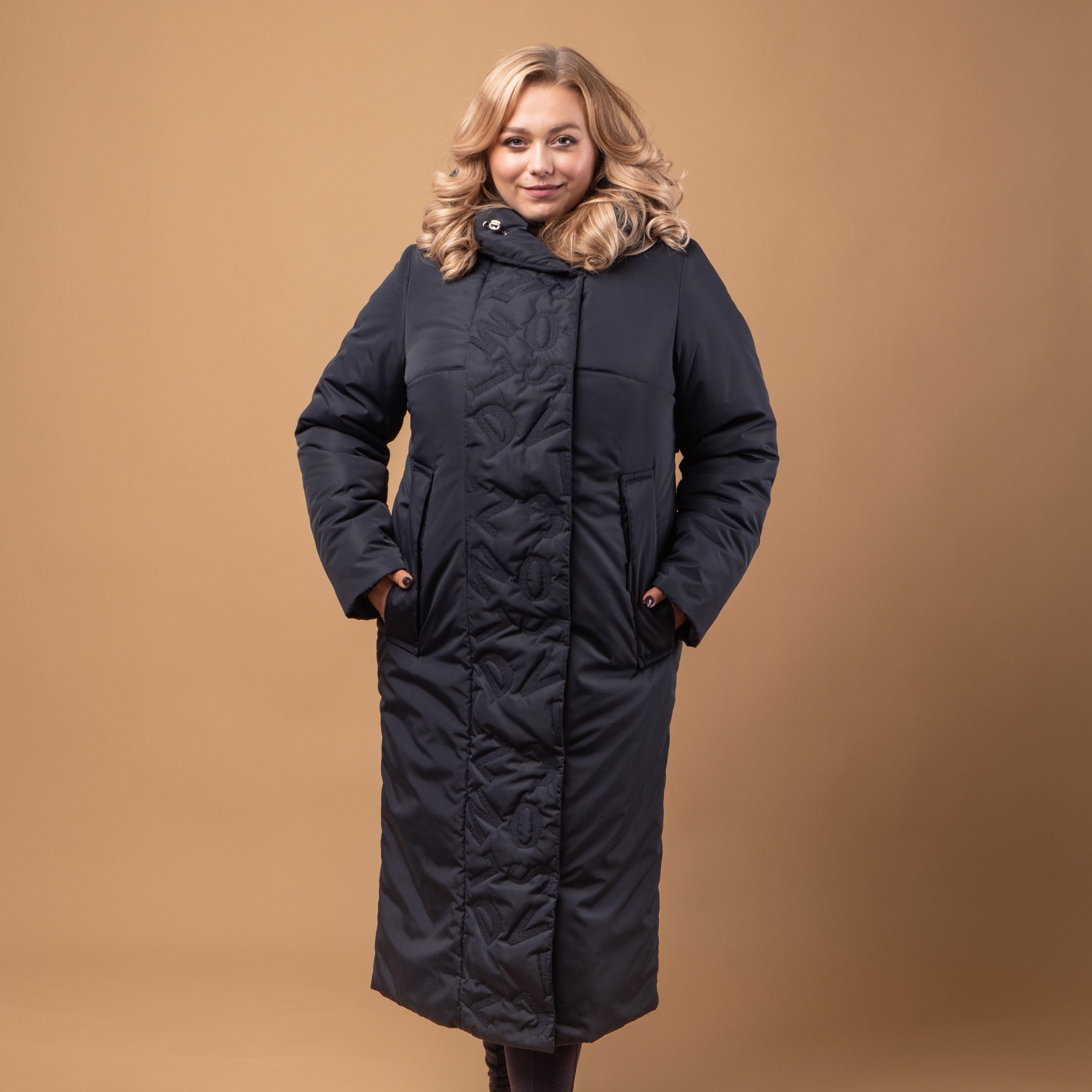 

Зимняя женская куртка большого размера UF-Fashion 964-r 54 темно-синий
