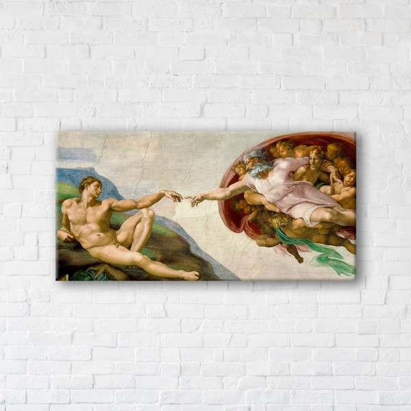 

Картина на холсте прямоугольная I-Art Creation of Adam 70x140см