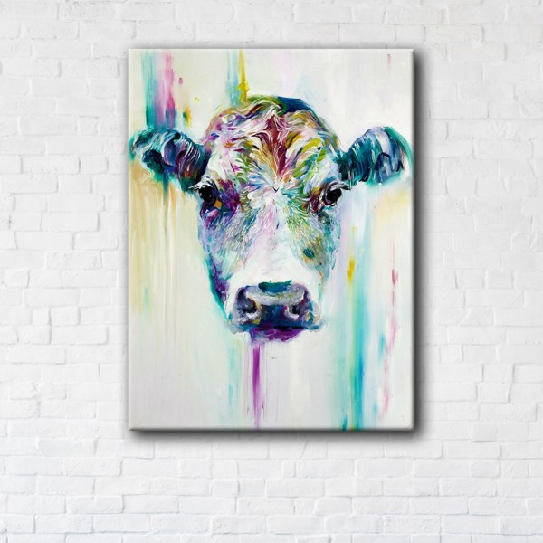 

Картина на холсте прямоугольная I-Art Cow Art 90x120см