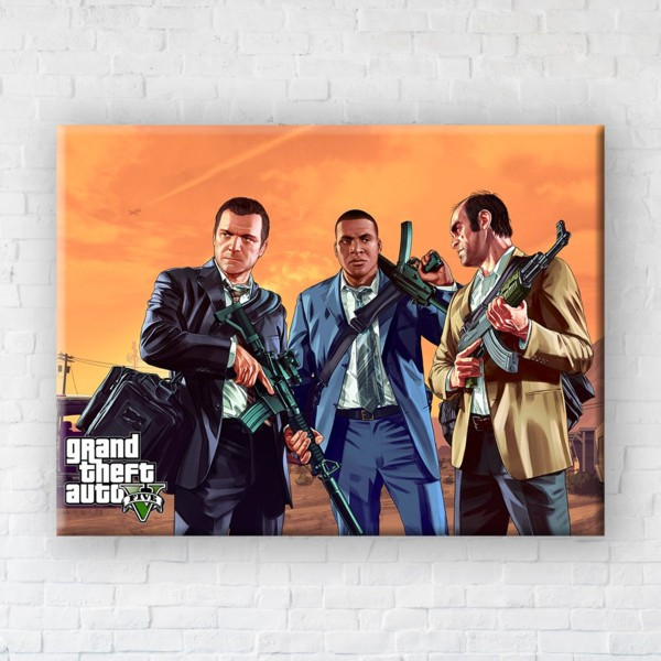 

Картина на холсте прямоугольная I-Art Gta Five 45x60см