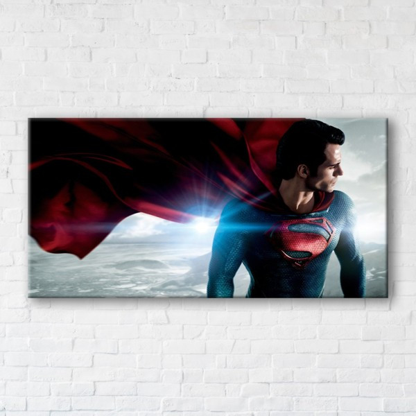

Картина на холсте прямоугольная I-Art Superman 40x80см