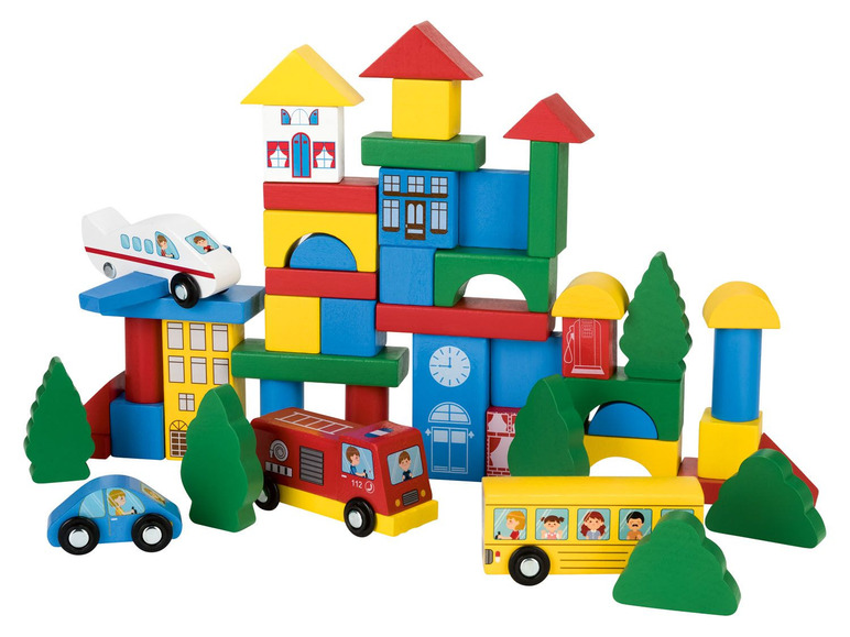 

Деревянный конструктор для детей в ведёрке Playtive Junior 50 шт. Playtive Junior разноцветный L2-10312