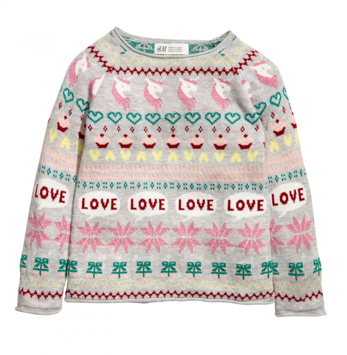 

Джемпер для девочки H&M 0526594003 122-128 СМ Серый 65930