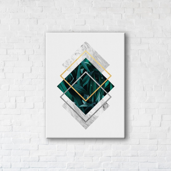 

Картина на холсте прямоугольная I-Art Leaves and marble 45x60см