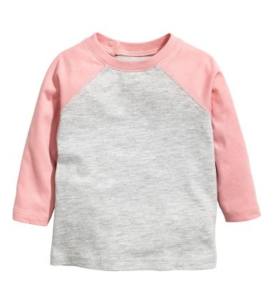 

Футболка с длинными рукавами для девочки H&M 0354246009 56 СМ Серый 65946