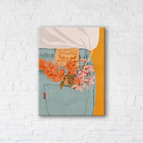 

Картина на холсте прямоугольная I-Art Pocket with flowers 50x65см