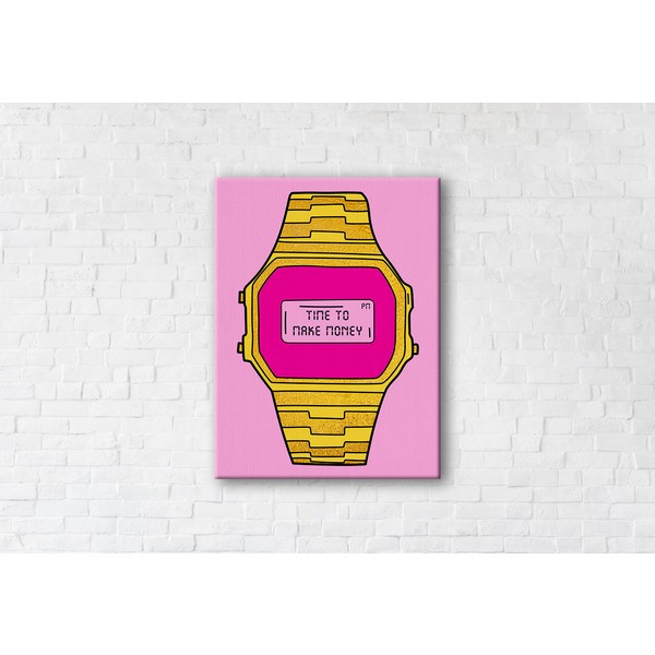 

Картина на холсте прямоугольная I-Art Time to make Money (Rose) 110x145см