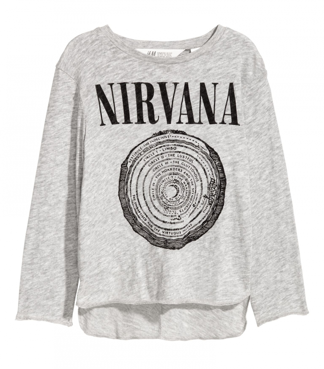 

Футболка с длинными рукавами для девочки H&M 0517135001 122-128 СМ Серый 65929