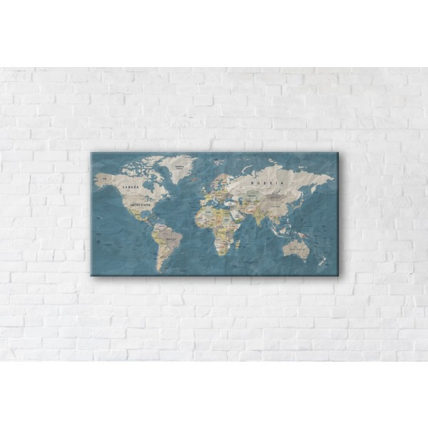 

Картина на холсте прямоугольная I-Art World Map 40x80см