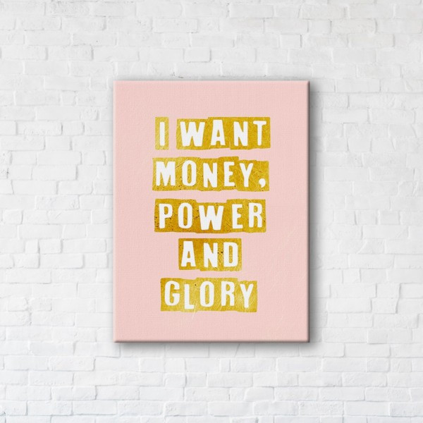 

Картина на холсте прямоугольная I-Art Money Power Glory (Gold) 110x145см