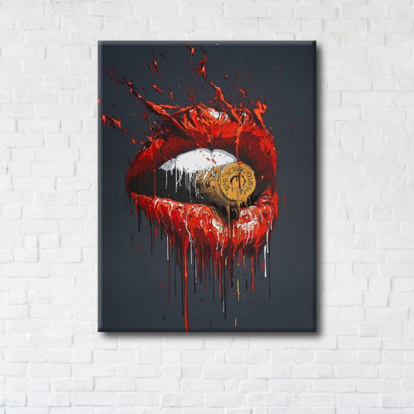 

Картина на холсте прямоугольная I-Art Bullet in the lips 75x100см