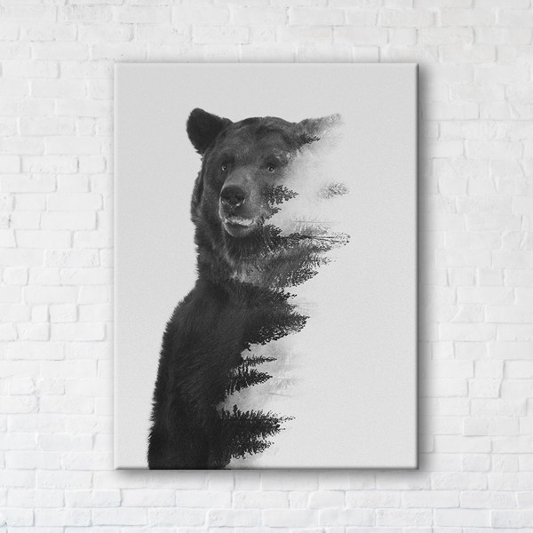 

Картина на холсте прямоугольная I-Art Gray Bear 110x145см