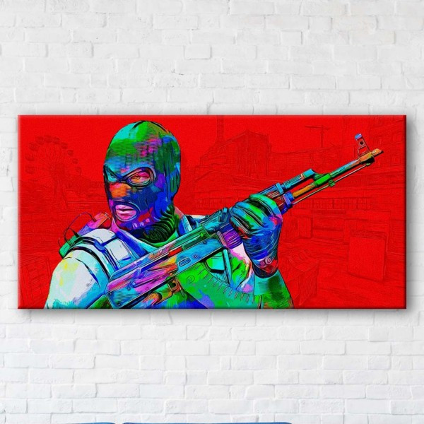 

Картина на холсте прямоугольная I-Art Counter Strike Red 40x80см
