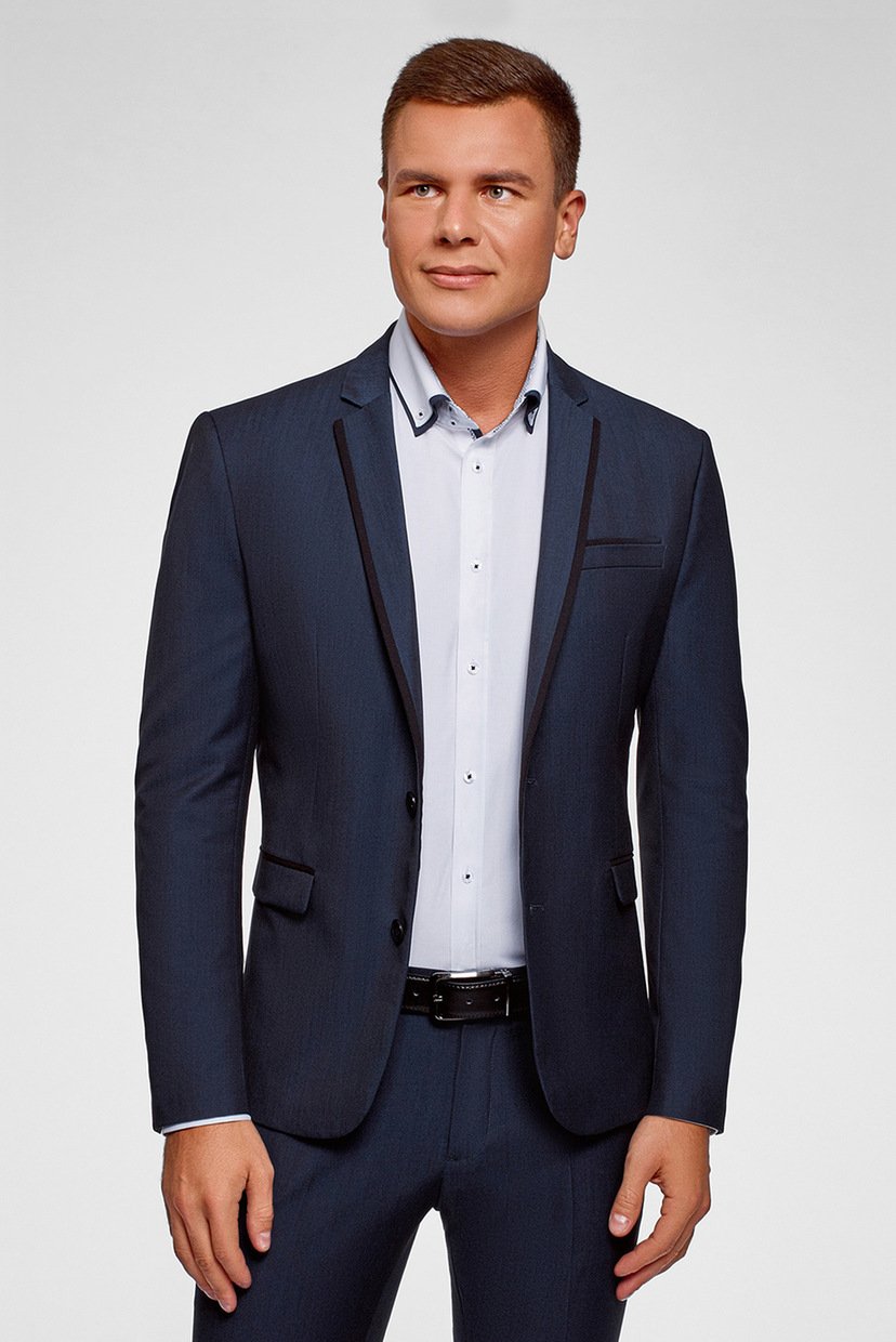 

Мужской темно-синий пиджак Oodji -182 2L420248M/34941N/7900O, Мужской темно-синий пиджак Oodji 46-182 2L420248M/34941N/7900O