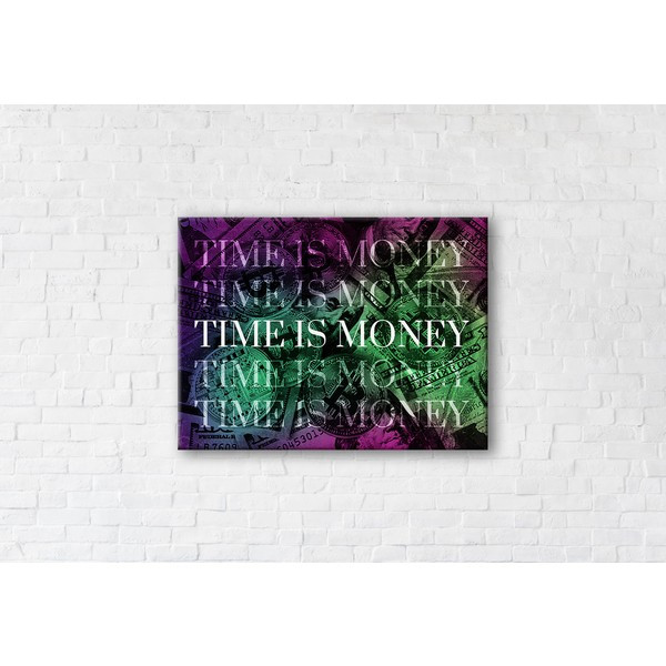 

Картина на холсте прямоугольная I-Art Time is money Green 50x65см