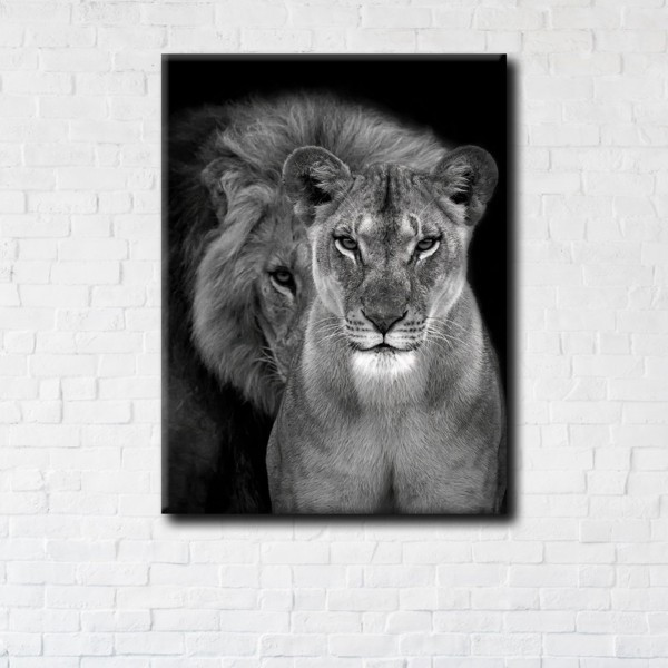 

Картина на холсте прямоугольная I-Art Lion love 50x65см