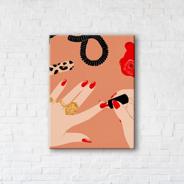 

Картина на холсте прямоугольная I-Art Red manicure 90x120см