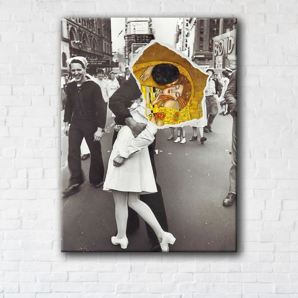 

Картина на холсте прямоугольная I-Art V-J Day in Times Square 50x65см