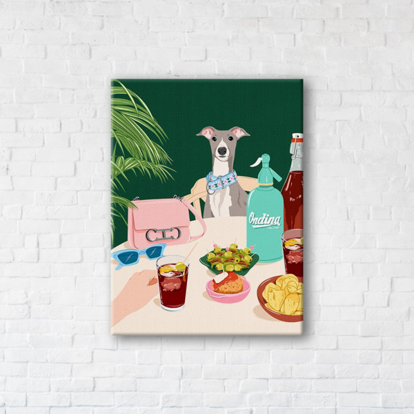 

Картина на холсте прямоугольная I-Art Lunch with pet 90x120см