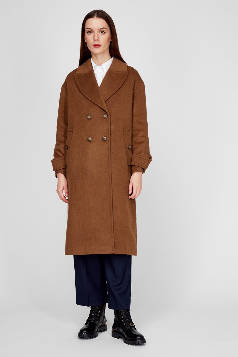 

Женское коричневое шерстяное пальто Gant  4751055, Женское коричневое шерстяное пальто Gant S 4751055