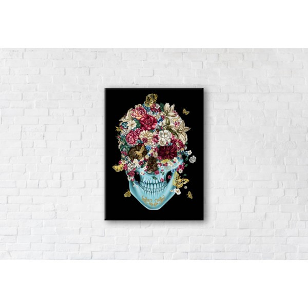 

Картина на холсте прямоугольная I-Art Skull in love 90x120см