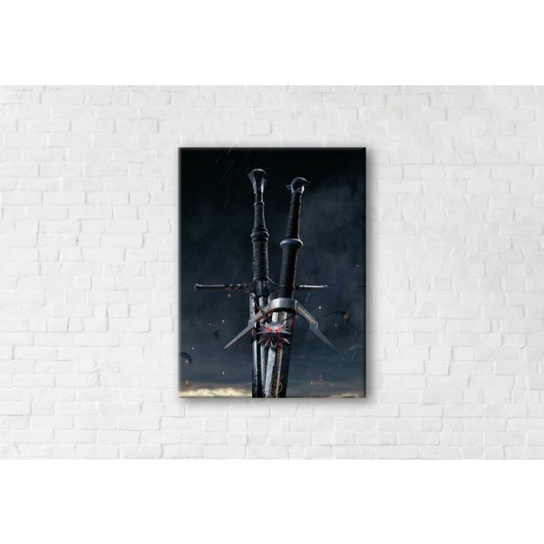 

Картина на холсте прямоугольная I-Art Witcher Swords 75x100см