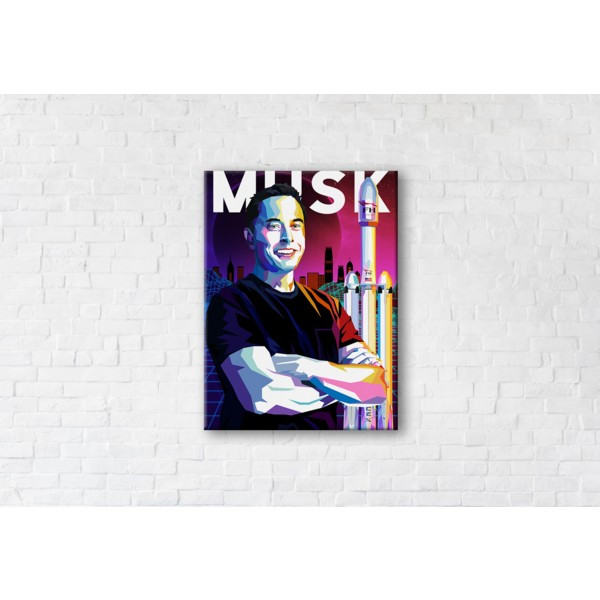 

Картина на холсте прямоугольная I-Art Elon Musk 75x100см