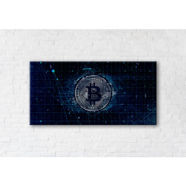 

Картина на холсте прямоугольная I-Art Bitcoin 70x140см