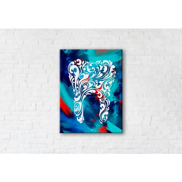 

Картина на холсте прямоугольная I-Art Stencil Tooth 45x60см