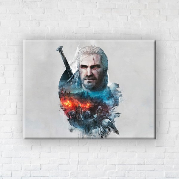

Картина на холсте прямоугольная I-Art The Witcher War 110x145см