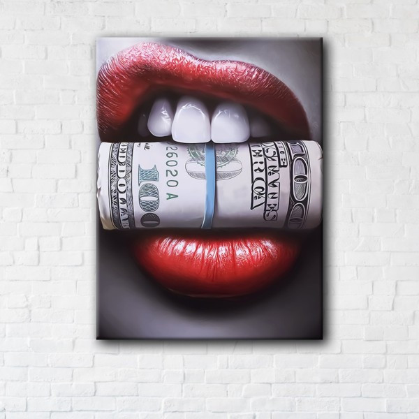 

Картина на холсте прямоугольная I-Art Money in the Mouth 110x145см