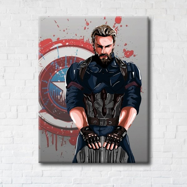 

Картина на холсте прямоугольная I-Art Captain Americas shield 75x100см