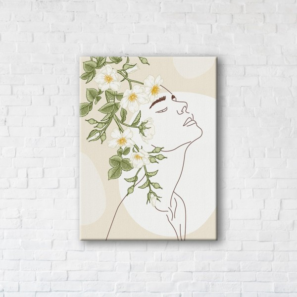 

Картина на холсте прямоугольная I-Art Girl in Flowers 90x120см
