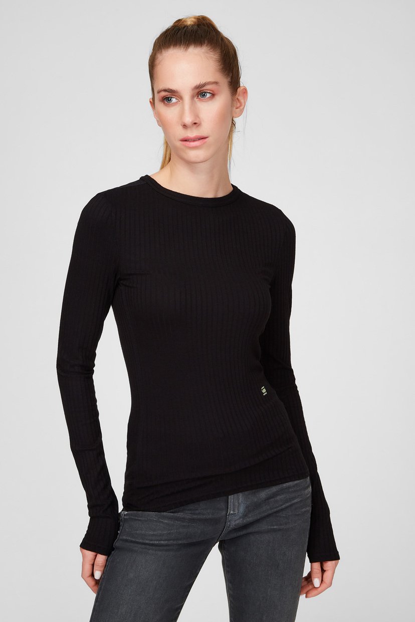 

Женский черный лонгслив Slim rib G-Star RAW  D19903,C794, Женский черный лонгслив Slim rib G-Star RAW L D19903,C794