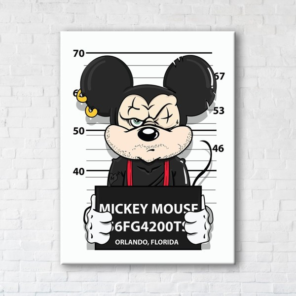 

Картина на холсте прямоугольная I-Art Mickey Prisoner 90x120см