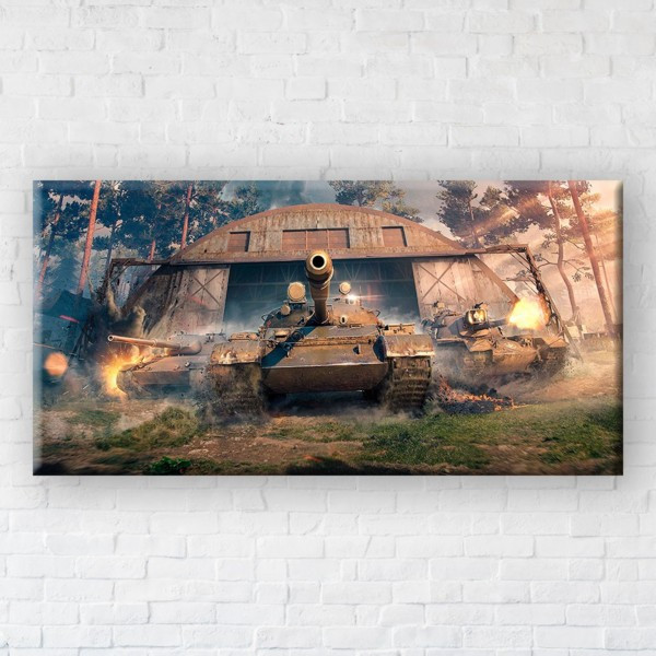 

Картина на холсте прямоугольная I-Art World of Tanks 40x80см