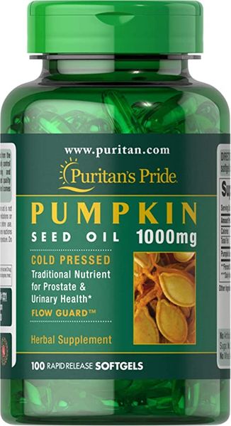 

Олія насіння гарбуза Pumpkin Seed Oil Puritan's Pride 1000 мг 100 капсул (PP467)
