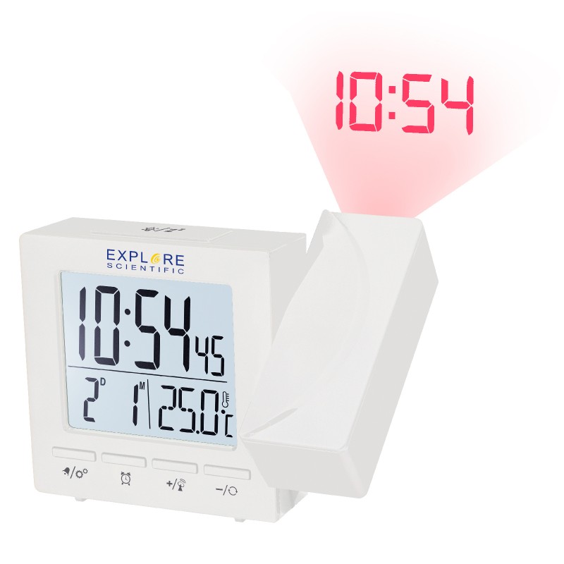 

Часы проекционные Explore Scientific Projection RC Alarm White , код: 928645-SVA