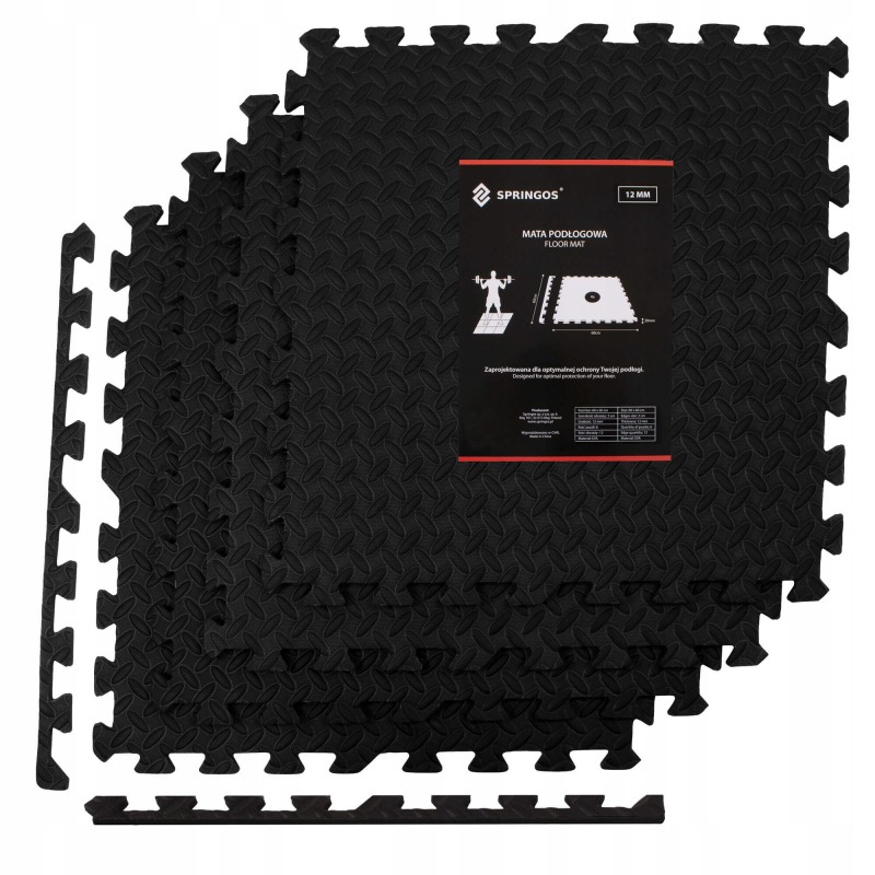 

Мат-пазл ласточкин хвост Springos Mat Puzzle EVA 1200x1200x12 мм Black, код: FM0004