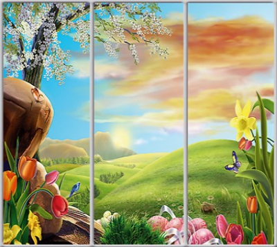 

Шкаф купе Luxe Studio Стандарт-1 Фотопечать Природа-195 2300x2400x600 трехдверный