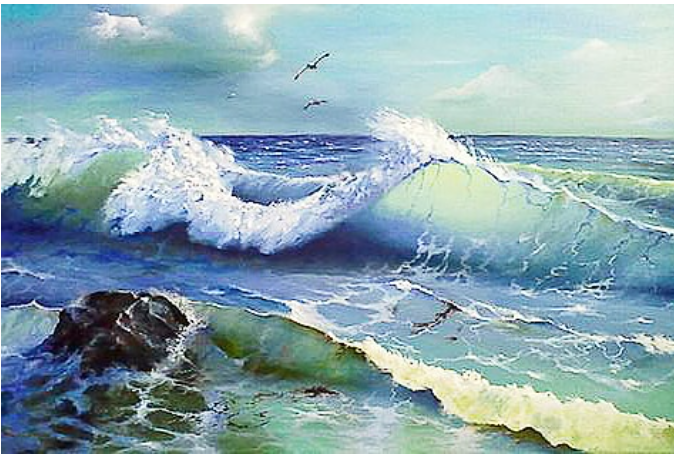 

Набор для вышивания крестиком "Sea waves".(AIDA 16CT , 38*32 см)
